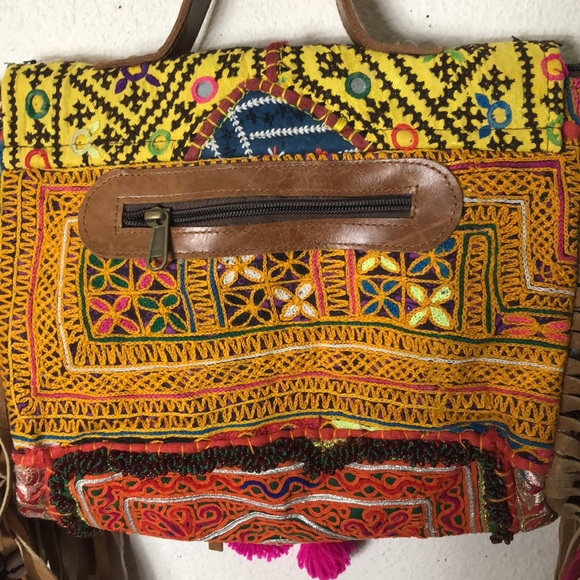 Afrgan Handmade Embroidered Mirror- one of a kind-beaded, shells, coins … - Picture 2 of 15